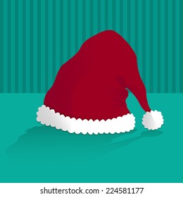 christmas hat on green background
