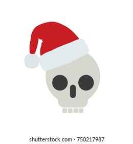 Christmas hat on skull icon, vector illustration design. Christmas collection.