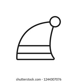 Christmas hat outline icon illustration vector, can be used for web and mobile design