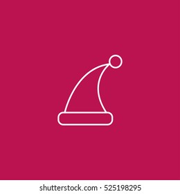 Christmas hat outline icon illustration vector, can be used for web and mobile design