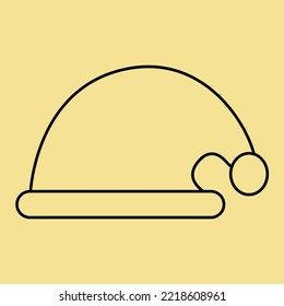 Ilustración vectorial de iconos de esquema de sombrero de Navidad 
