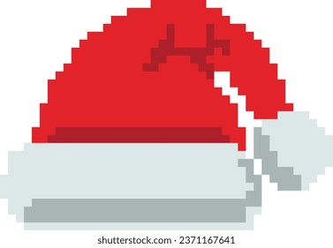 Christmas Hat Pixel 8Bit Vector