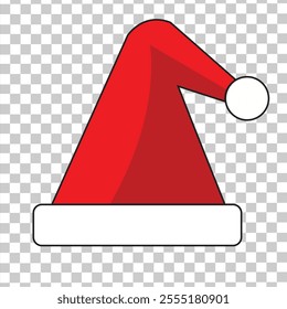 Christmas hat is red and has white at the ends, neat Christmas hat, vector Christmas hat