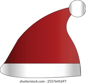 A Christmas hat in red and white color.