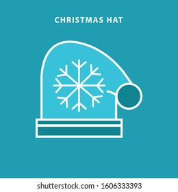 Christmas Hat Rounded outline Icon flat design