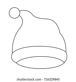 christmas hat santa claus silhouette on white background vector illustration