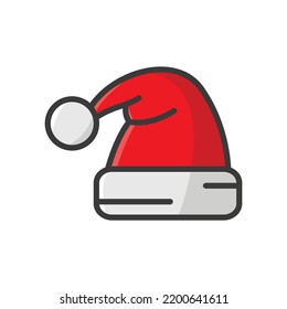 christmas hat - santa hat icon vector design template in white background