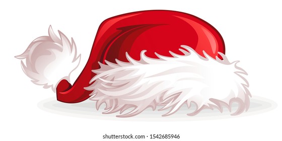 Christmas hat Santa red soft vector illustration eps10