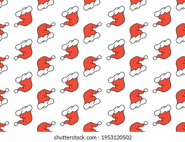 Sombrero de Navidad. El fondo es impecable. Para el diseño de papel de regalo.