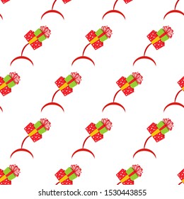 Christmas hat seamless pattern on the white background. Vector illustration
