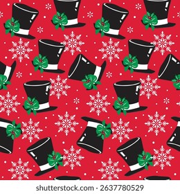Christmas Hat Seamless Pattern Vector Art