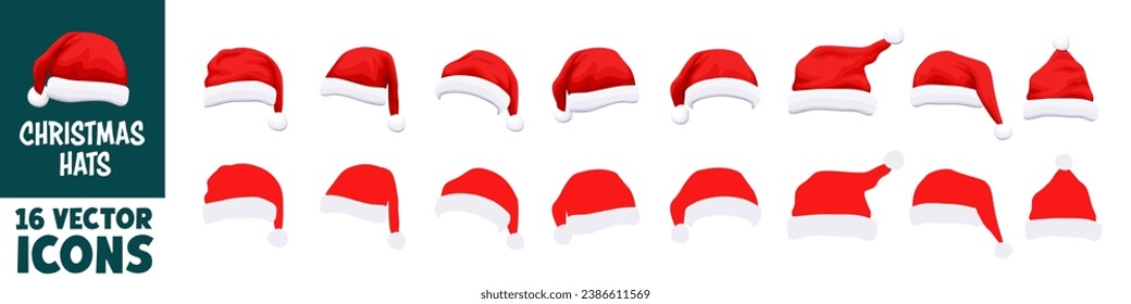 Christmas hat. Christmas hat set. Christmas decoration.