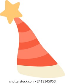Christmas Hat With Star Vector Illustration