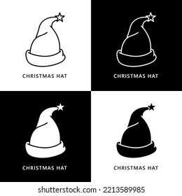 Christmas Hat Symbol Illustration. Santa cap Logo Icon