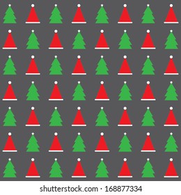 christmas hat and christmas tree for greeting season.