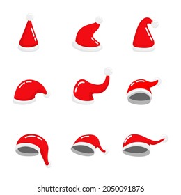 Christmas Hat Vector Collection, Suitable For Patterns, Christmas And New Year Decorations, And Adding Icons To The Design