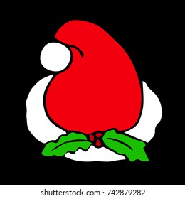 Christmas hat vector illustration. Symbol for your web site design, logo, icon, poster, banner, sign, art. 