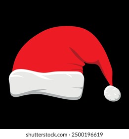 Christmas Hat Vector. Santa Claus Illustration. Winter. Holidays. End of the Year. December.