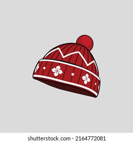 Christmas Hat, Winter Snow Hat With Baby Hat Vector Art, Image