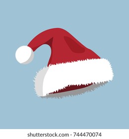 Christmas Hat, XMas icon. Cartoon style. Vector Illustration for Christmas day.