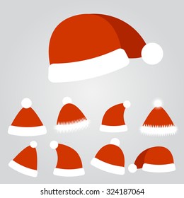 Christmas hat for your design. New Year hat set. Vector illustration