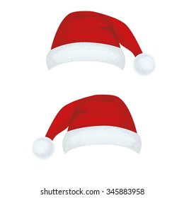 Christmas hat for your design. New Year hats. Vector illustration isolated on white background.