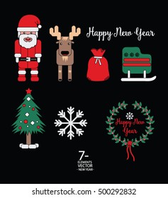 Christmas hat for your design. vector set.