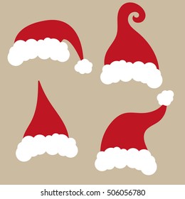 Christmas hats. flat design. vector