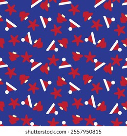 Christmas Hats Holiday seamless pattern design for fashion textile and graphics