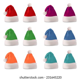 Christmas hats set, vector eps10 illustration