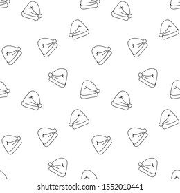 Christmas hats: simple pattern, vector graphics, transparent swatch.