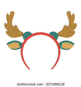 Christmas headbands with reindeer antlers vector cartoon illustration isolated on a white background.