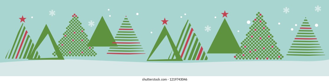 Christmas header. Abstract vector illustration. Winter landscape background 