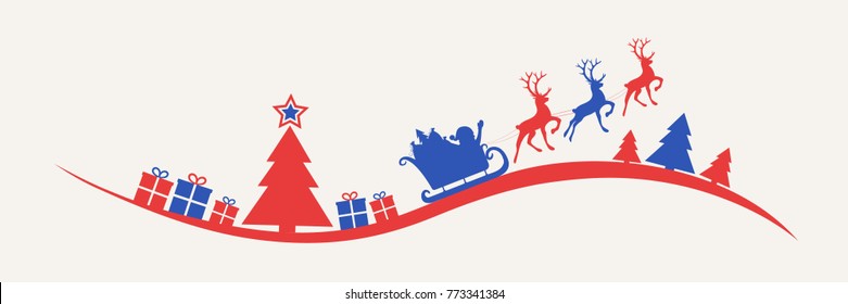 Christmas header with Santa Claus. Vector.