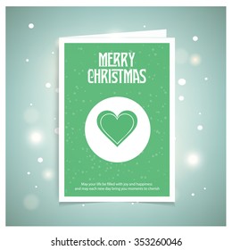 Christmas heart. Christmas book cover or flyer template, vector background