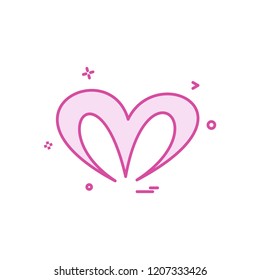 Christmas heart icon design vector