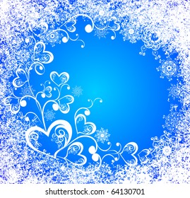 Christmas hearts, celebration background. vector illustration