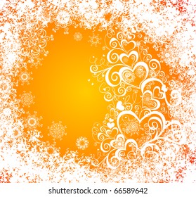 Christmas hearts, celebration background. Vector illustration