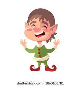 christmas helper of santa cartoon icon isolated design vector illustration