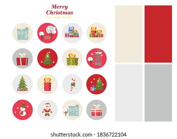 Christmas Highlights Covers. Winter illustration in flat style