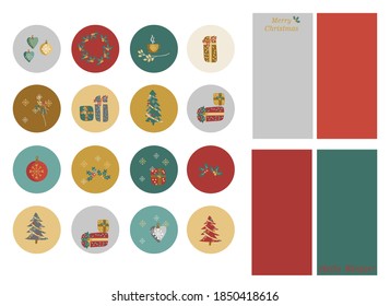 Christmas Highlights Covers. Winter illustration in flat style