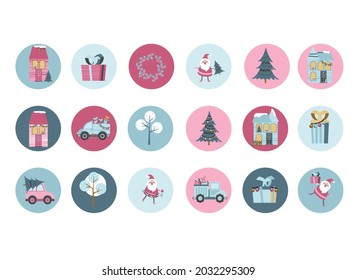 Christmas Highlights Covers. Winter illustration in flat style