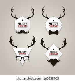 Christmas hipster labels set