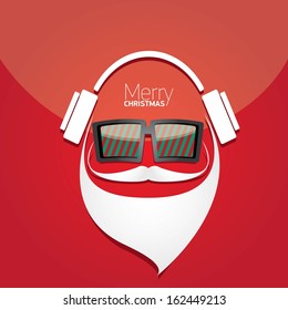 Christmas hipster poster for party or greeting card. Vector illustration
