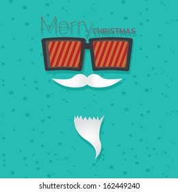 Christmas hipster poster for party or greeting card. Vector illustration