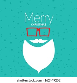 Christmas hipster poster for party or greeting card. Vector illustration