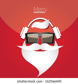 Christmas hipster poster for party or greeting card. Vector illustration