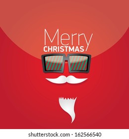 Christmas hipster poster for party or greeting card. Vector illustration