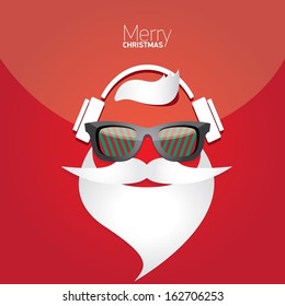 Christmas hipster poster for party or greeting card. Vector illustration