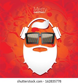 Christmas hipster poster for party or greeting card. Vector illustration